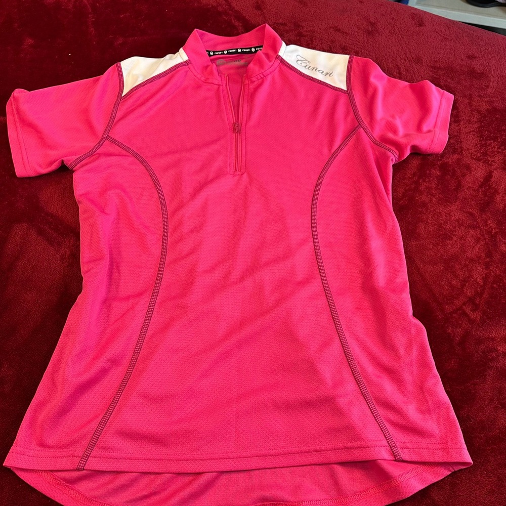 Canari Womens‎ Pink Short Sleeve Quarter Zip Cycling Jersey Size Medium MD